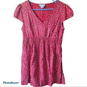 Motherhood Maternity Babydoll Red Floral Top | Medium